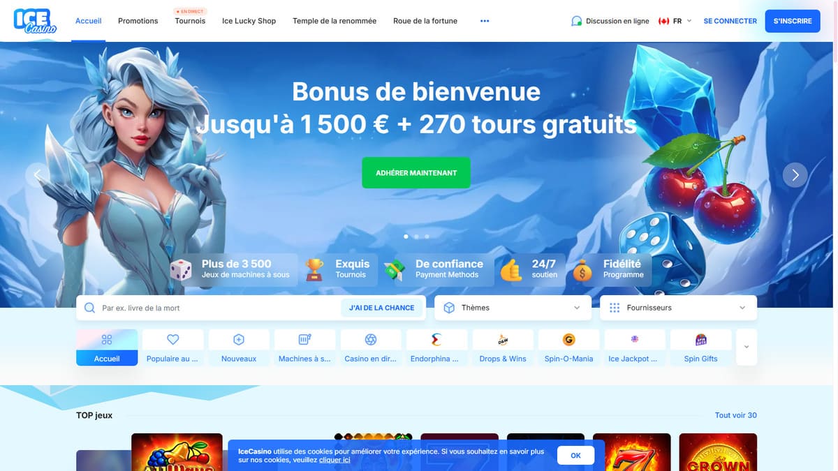 Ice Casino | Bonus 1500€ + 270 FS